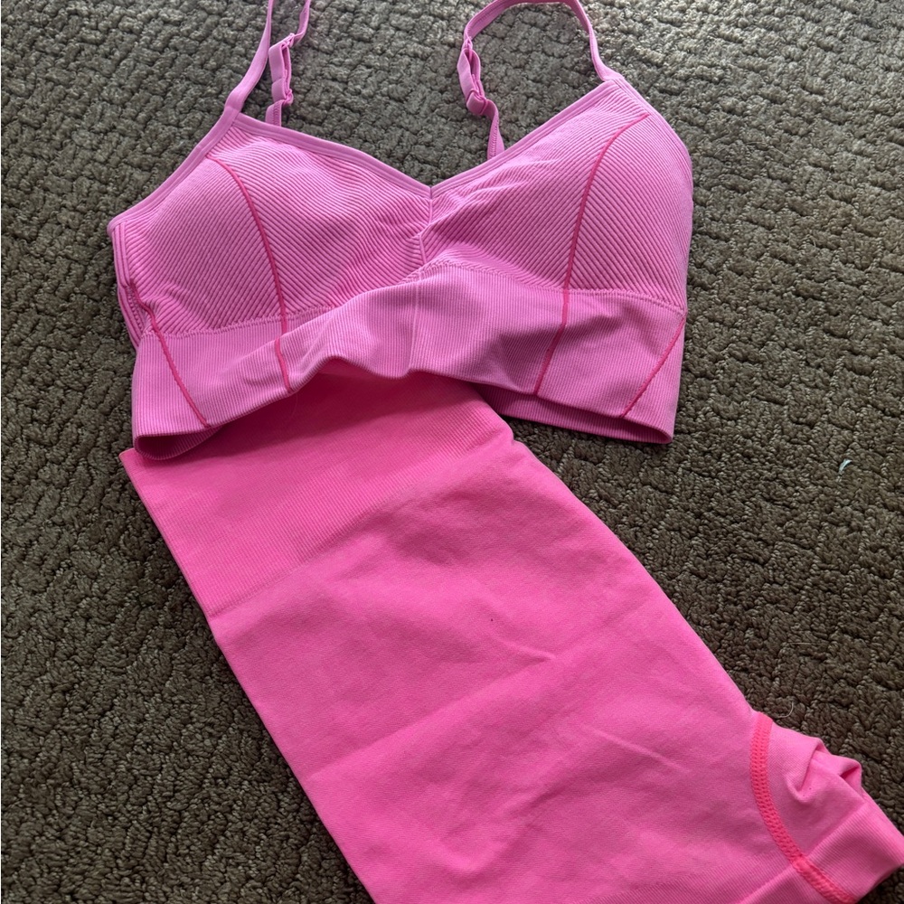 Aerie Pink Bralette and Short Set